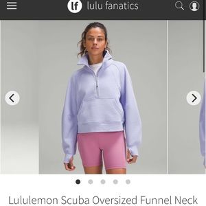 Lululemon Lilac Snoke oversized Funnel Neck Scuba ML